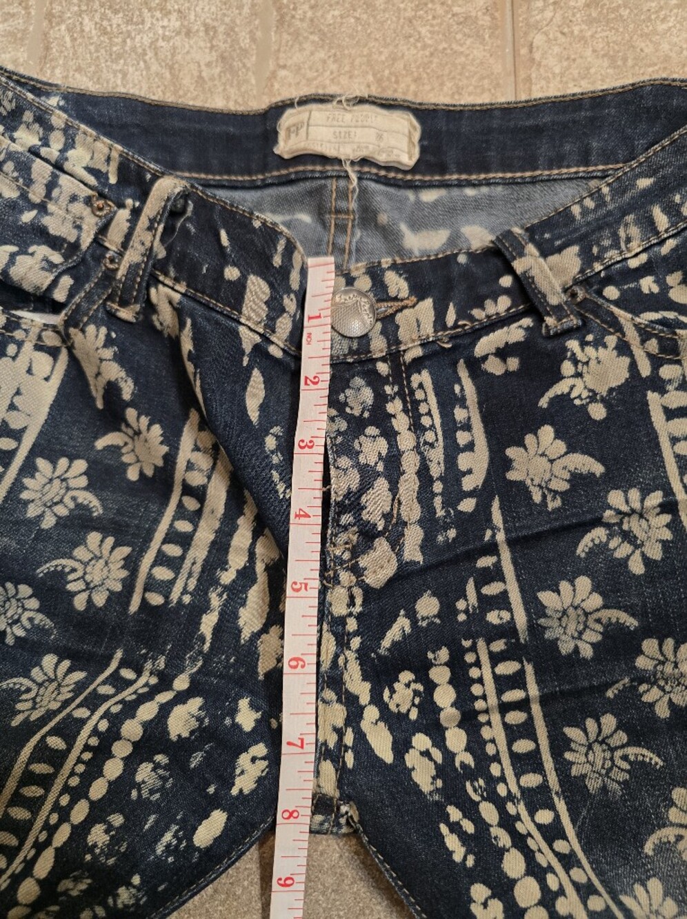 NWOT Free People Low Rise Flare Bell Bottom Jeans Cotton Mantra Hippie Blue 25 - Picture 11 of 13